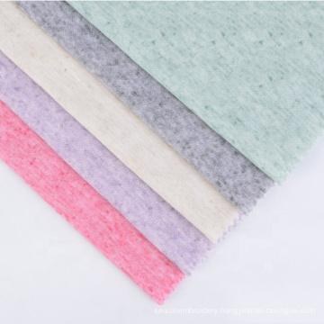 Fancy polyester plain weave prime knit linen jersey fabric in stock